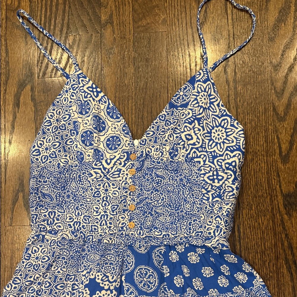 Zara Blue and White womans small Romper - Picture 3 of 8